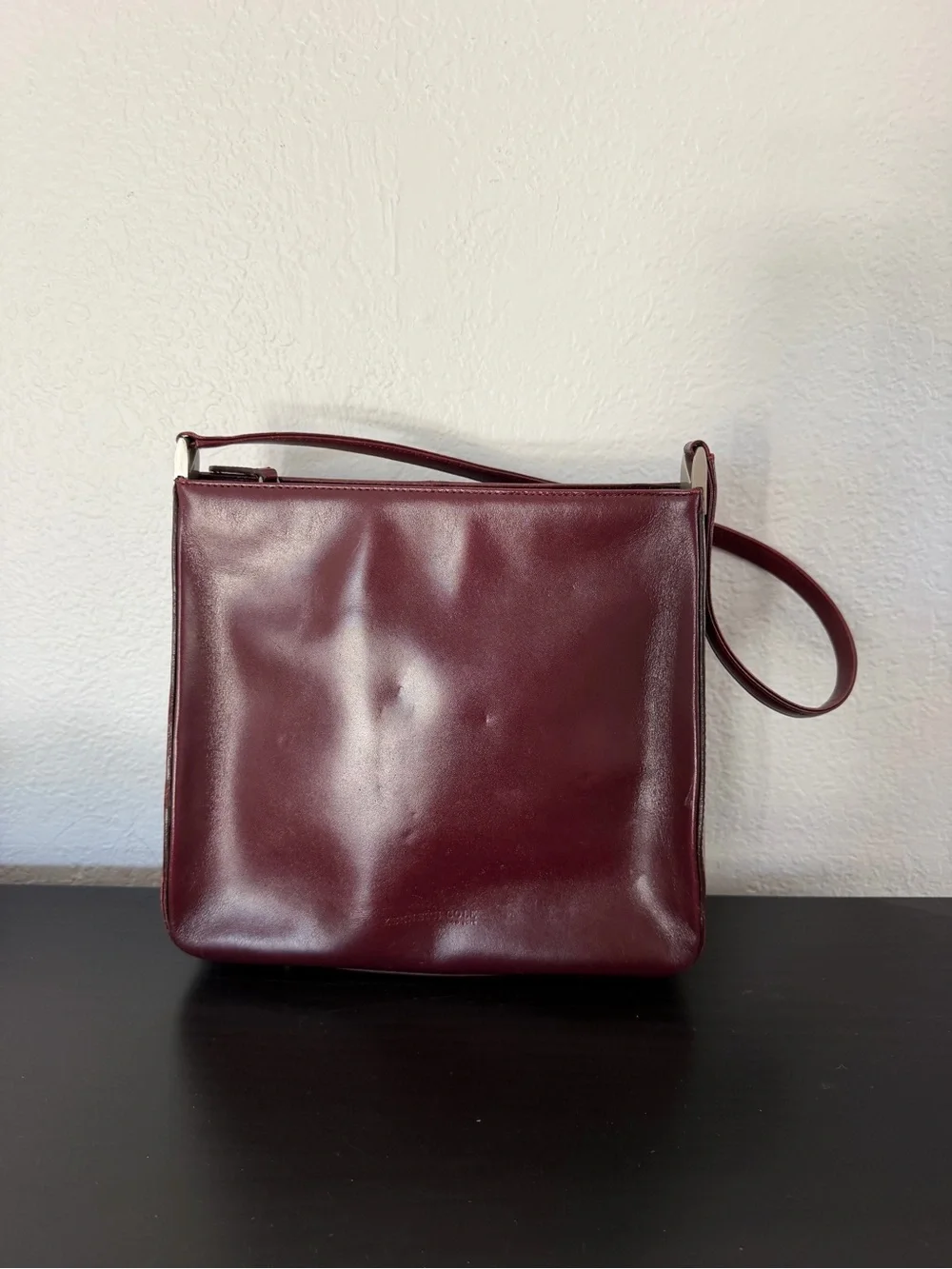Kenneth Cole Burgundy Leather Shoulder Bag